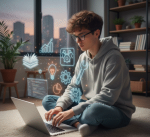 Bạn sinh viên trẻ đang tìm hiểu cho mình kỹ năng cứng là gì