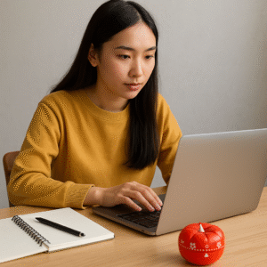 Sinh viên áp dụng các phương pháp học tập hiệu quả với laptop và sổ tay